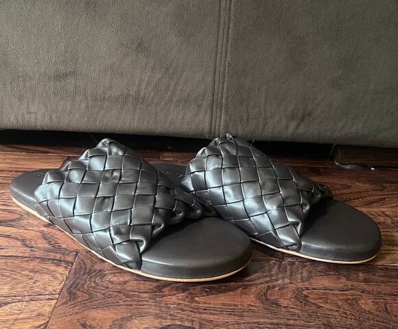 $1,195 NIB Bottega Brown Veneta Weave Cassette Leather Sandals Size 42)9) main image 5